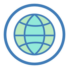 Block Color Website Icon in Circle