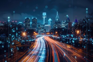 Obraz premium Urban roads, vehicle trajectories