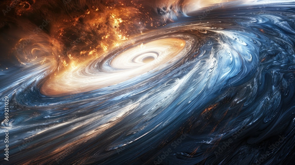 Wall mural captivating cosmic dance swirling atmospheres of outer planets captured in dynamic long exposure sho