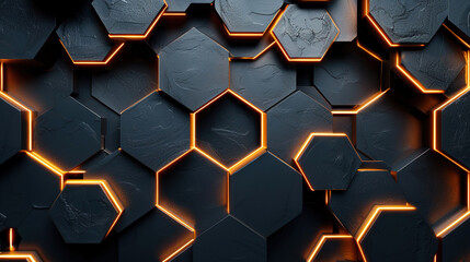 Black background with hexagonal pattern