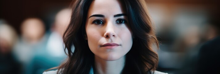 Fototapeta premium Thoughtful young woman with dark hair