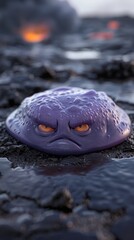 Angry amphibian creature in dark, moody environment