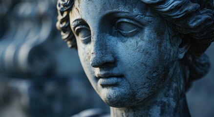 Close-up of a serene stone statue