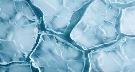 Frozen ice crystals in a cool blue tone