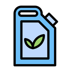 Biofuel Icon Sustainable Design in Flat Line Color Style