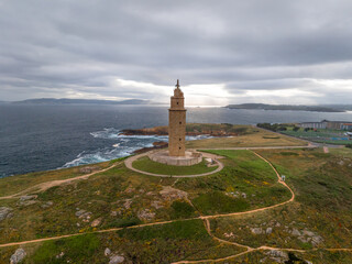 Faro y Torre de Hercules en Coruña Galicia
