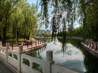 Beautiful riverside scenery, Changchun, China