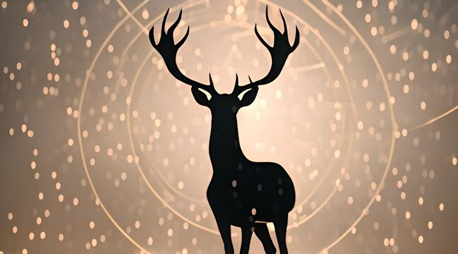 deer silhouette in the nature at night