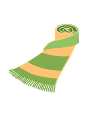 Striped soccer fan scarf vector illustration isolated on white background
