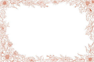 Hand Drawn Autumn Flower Frame Background