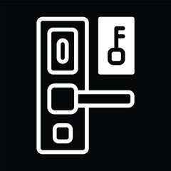 Black and White Door Icon