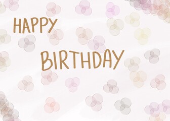 Happy Birthday Card | The card has a light blue background with a colorful illustration of a bunch of balloons in the center. The balloons are tied with a ribbon 