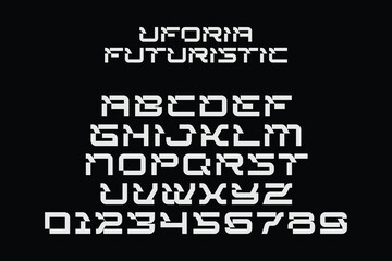 Futuristic Font Typeface All Caps Uforia Holisfonts
