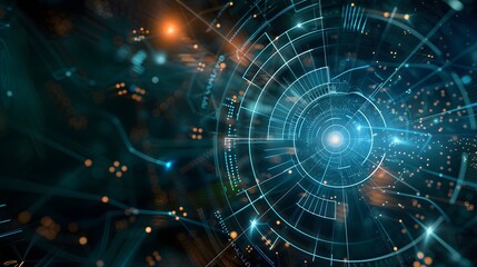 Obraz premium Abstract digital connection dots and lines. Technology background. Network connection structure. Plexus effect. 3d