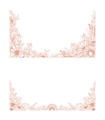 Hand Drawn Autumn Flower Frame Background