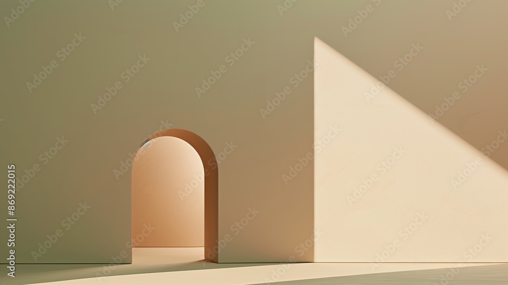 Poster A chic and stylish graph of a keyhole against a minimalist background, with a glimpse inside showing