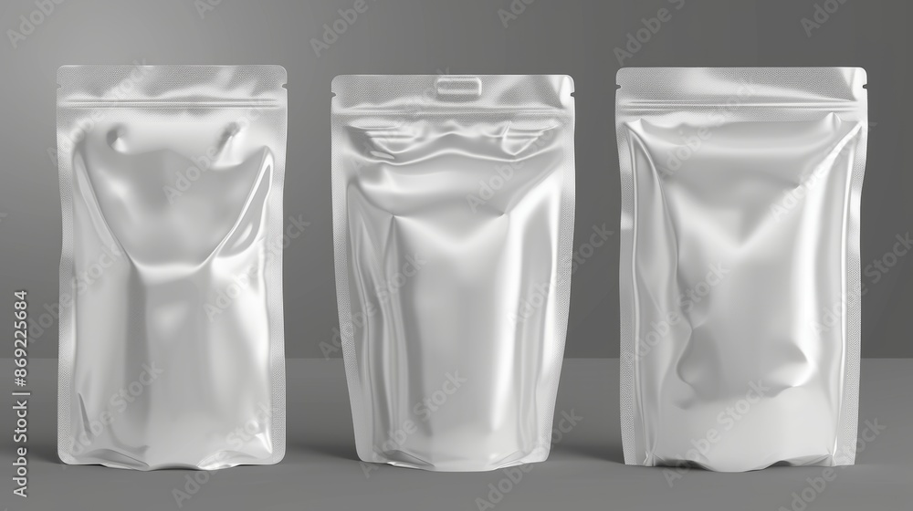 Poster mockup of a doypack package. plastic blank pouch bag. 3d doypack mock up with cap for drink product.