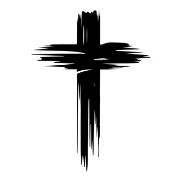 recommend clip art: A Christian black cross logo and icon design for Good Friday