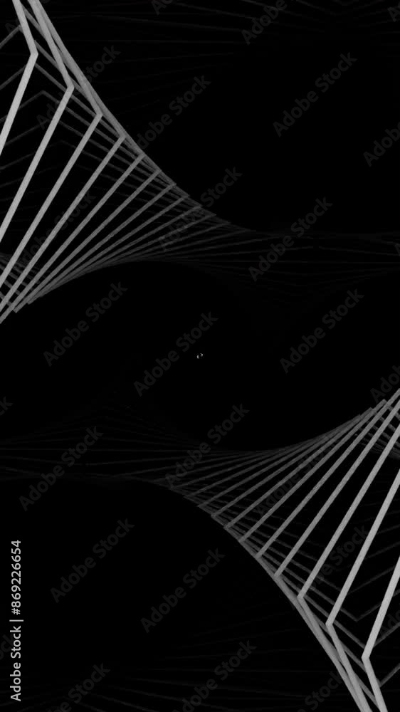 Poster black background. design. the white lines of you abstraction move in different patterns .