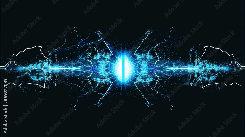 Poster wireless technology wave radar sensor symbol. abstract sound scan glow icon. blue graphic design of 