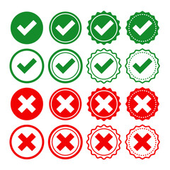 Checkmark And Cross Vector Pack