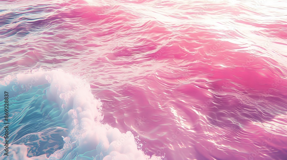 Poster wave surface with light texture pattern. abstract ocean background with caustic and refraction. 3d l