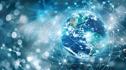 Obraz premium Abstract digital connection dots and lines. Technology background. Network connection structure. Plexus effect. 3d