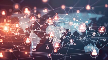 Abstract digital connection dots and lines. Technology background. Network connection structure. Plexus effect. 3d