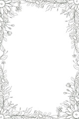 Obraz premium Hand Drawn Daisy Flower Frame Background