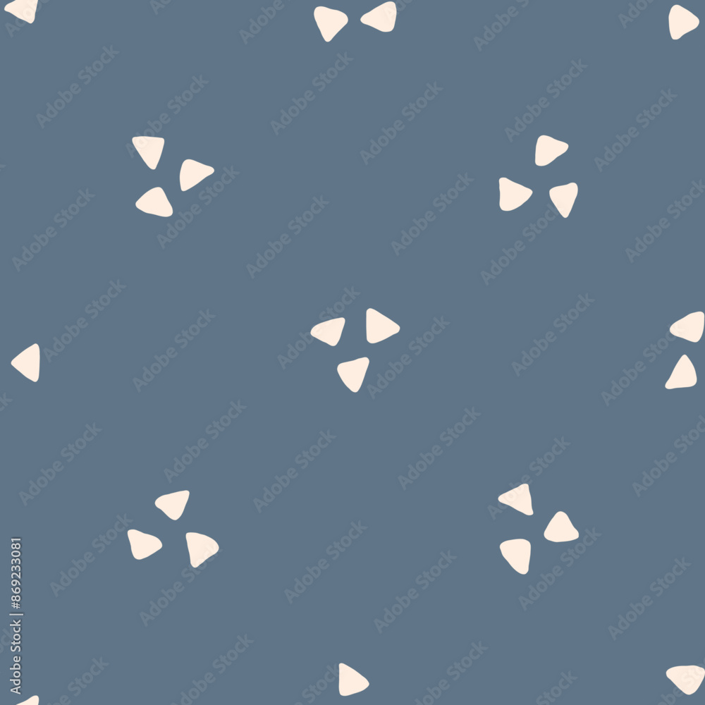 Poster seamless triangle pattern. repeating blue triangular dot background. repeated points texture. cute l