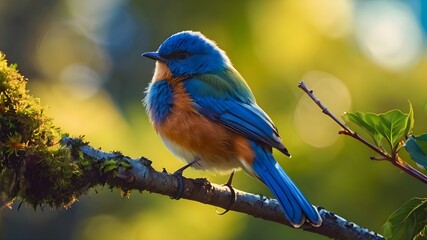 Obraz premium Captivating blue bird portrait in its natural habitat – perfect for wildlife photography enthusiasts.
