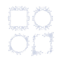 Hand Drawn Groovy Flower Frame Background