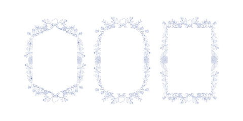 Hand Drawn Groovy Flower Frame Background