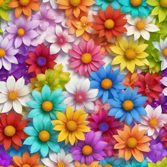 Fototapeta premium The group of the varies of the flower that has been put on the empty space of background or the blank wallpaper