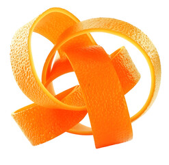 Orange peel, Isolated on Transparent background. 