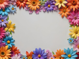 Obraz premium The group of the varies of the flower that has been put on the empty space of background or the blank wallpaper