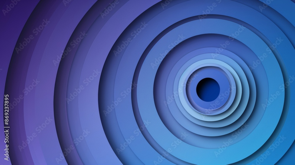 Poster an abstract circular paper layer texture graphic designed in blue color with round cutout decoration