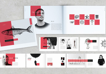 Minimal White and Red Portfolio