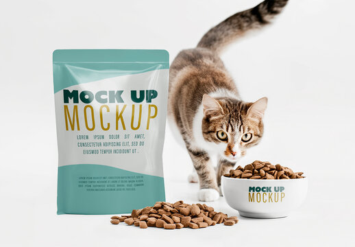 Bag Food Cat Mockup . AI Generated