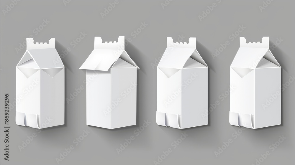 Poster isolated drink package template mockup for presentation and marketing. cardboard container side and 