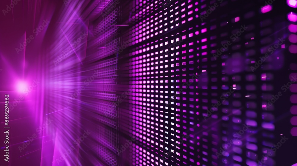 Aufkleber decorative neon gradient banner for television. purple abstract pixel texture background. modern vhs