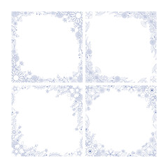 Hand Drawn Groovy Flower Frame Background