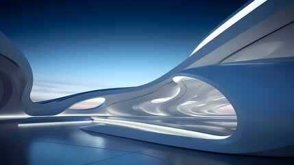 Fototapeta premium Futuristic Architecture Design with Elegant Organic Curves and Flowing Structures for Stunning Backgrounds or Wallpapers