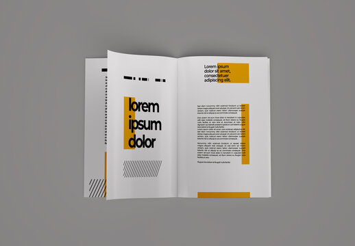 Open Magazine Frontal View Mockup