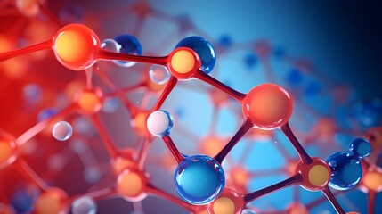 Vibrant Molecular Structures - Abstract Scientific Futuristic Digital