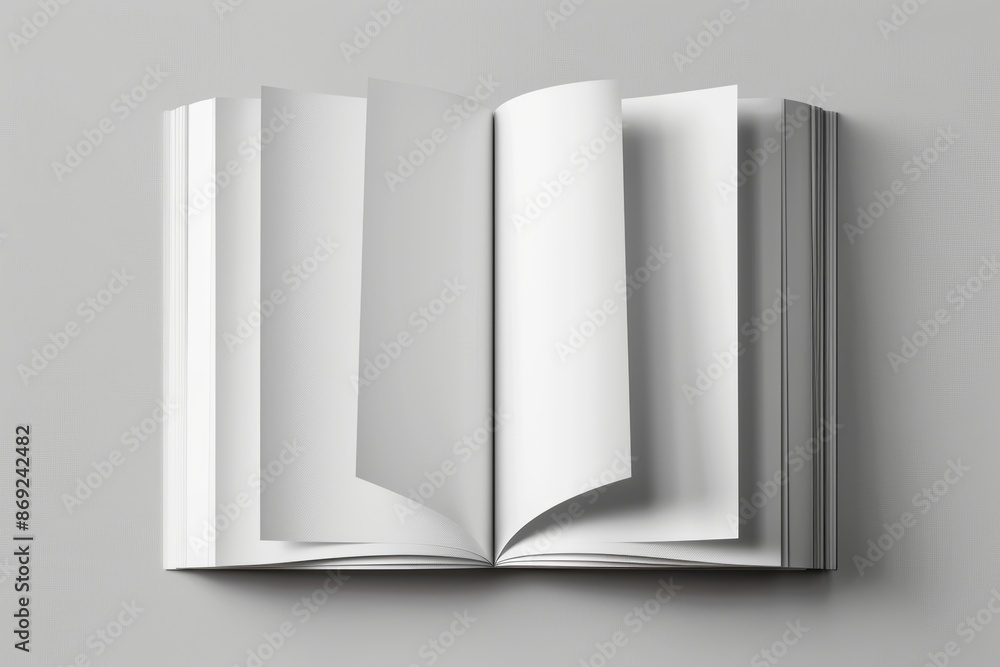 Poster a set of blank brochures with a grey background in a mock up format.