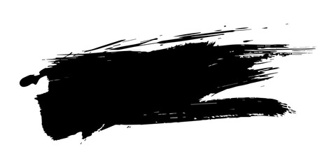 Fototapeta premium Black brush stroke vector illustration on white background
