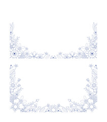 Hand Drawn Groovy Flower Frame Background