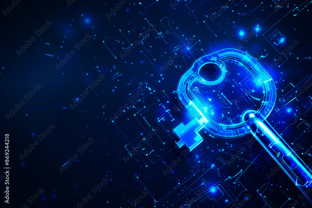 Poster abstract futuristic key security ,data and technology concept,