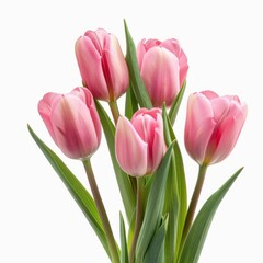 A Bunch of Pink Tulips in a Vase